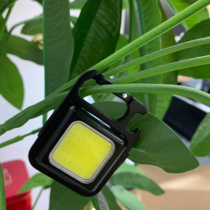 Мини-светодиодный брелок для ключей, портативный USB перезаряжаемый карманный рабочий фонарь со штопором, уличный кемпинг, рыбалка, альпинизм