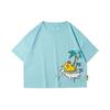 Li Ning X Line Friends Collaboration Sports Fashion Series Cartoon Print Loose Short Sleeve T Shirt Women Tops Pure-Blue AHSR804-4