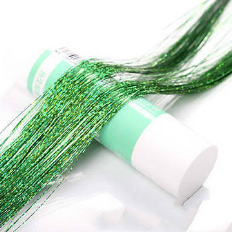 120 прядей/пакет, блестящая мишура, радужные шелковые наращивание волос, ослепляет женщин хиппи для плетения головного убора, красочные длинные 39 дюймов