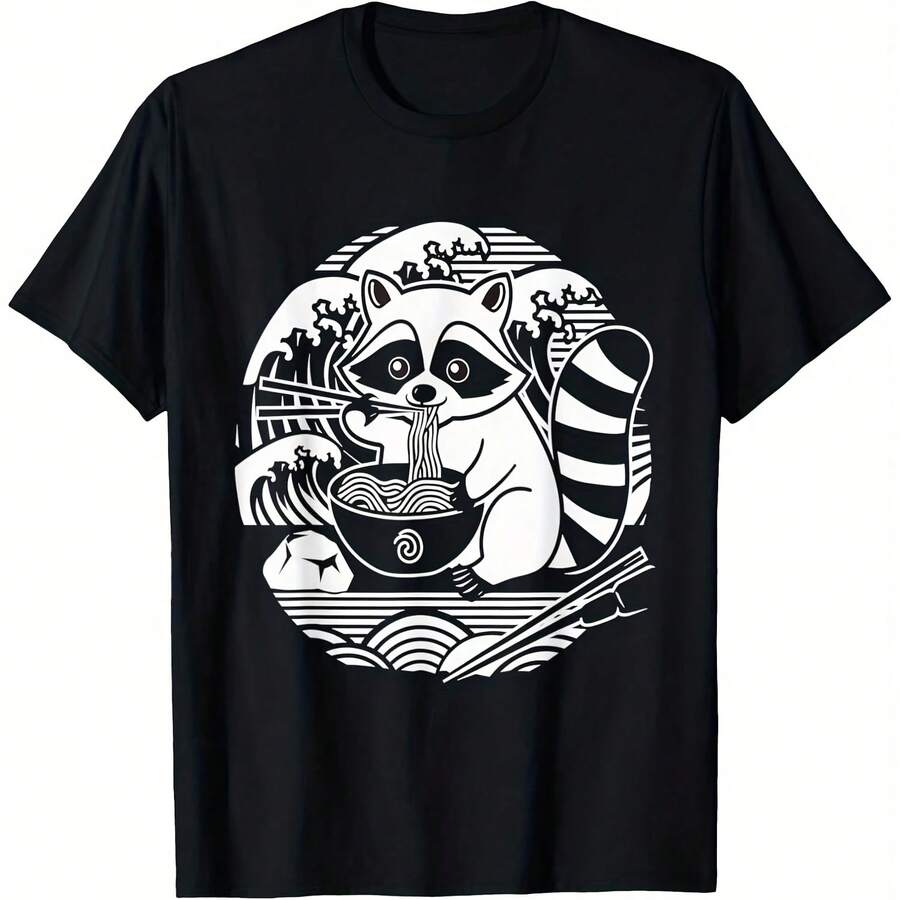 Kawaii Raccoon Noodle Lover Japanese Ramen Unisex T-Shirt