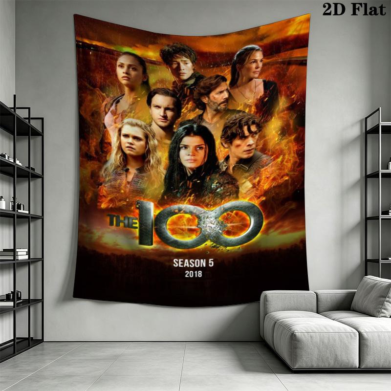 The 100 TV Show Tapestry, Sci-Fi Drama Character Poster Wall Hanging, Art Tapestry for Bedroom Living Room Decor