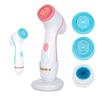 Battery Operate Double Rotating Soft Brush Head  Deeply Clean Electric Silicone Facial Cleansing Brush With 3 Brush