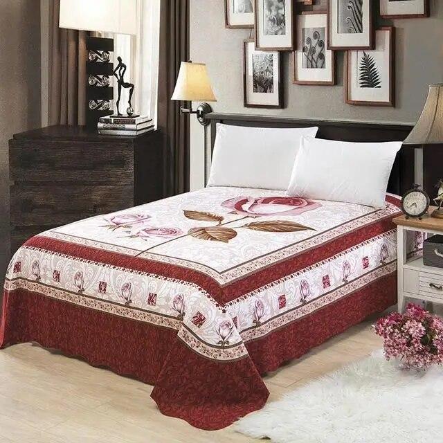 Шикарная простыня с принтом красных цветов и цветов 250X250 см, ультрамягкая плоская простыня из матового хлопка 250X250 см