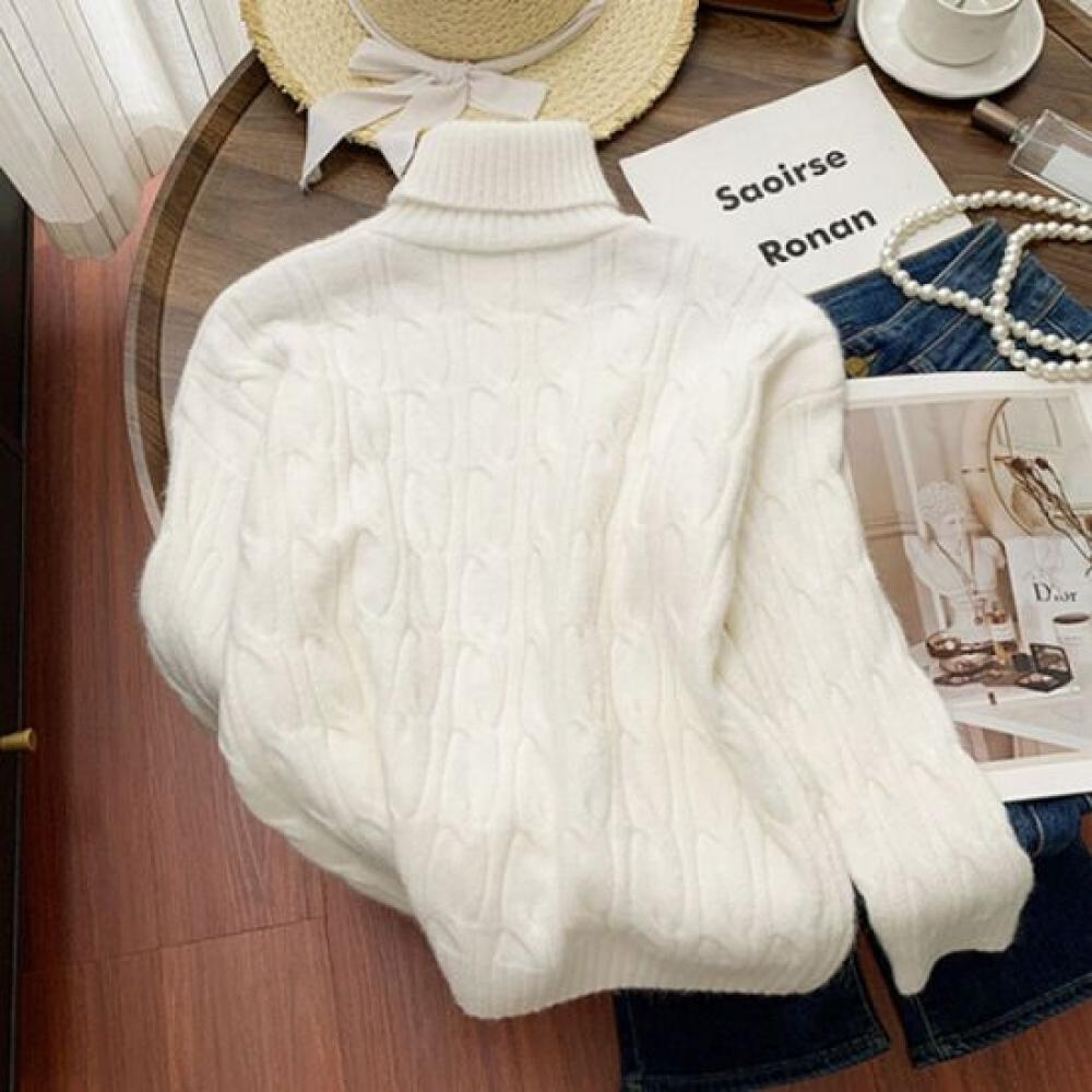 Navava Turtleneck Cable Knit Long Sleeve Nk2642