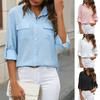 Women's Spring Summer Button Shirt Loose Shirt Solid Color Casual Shirts