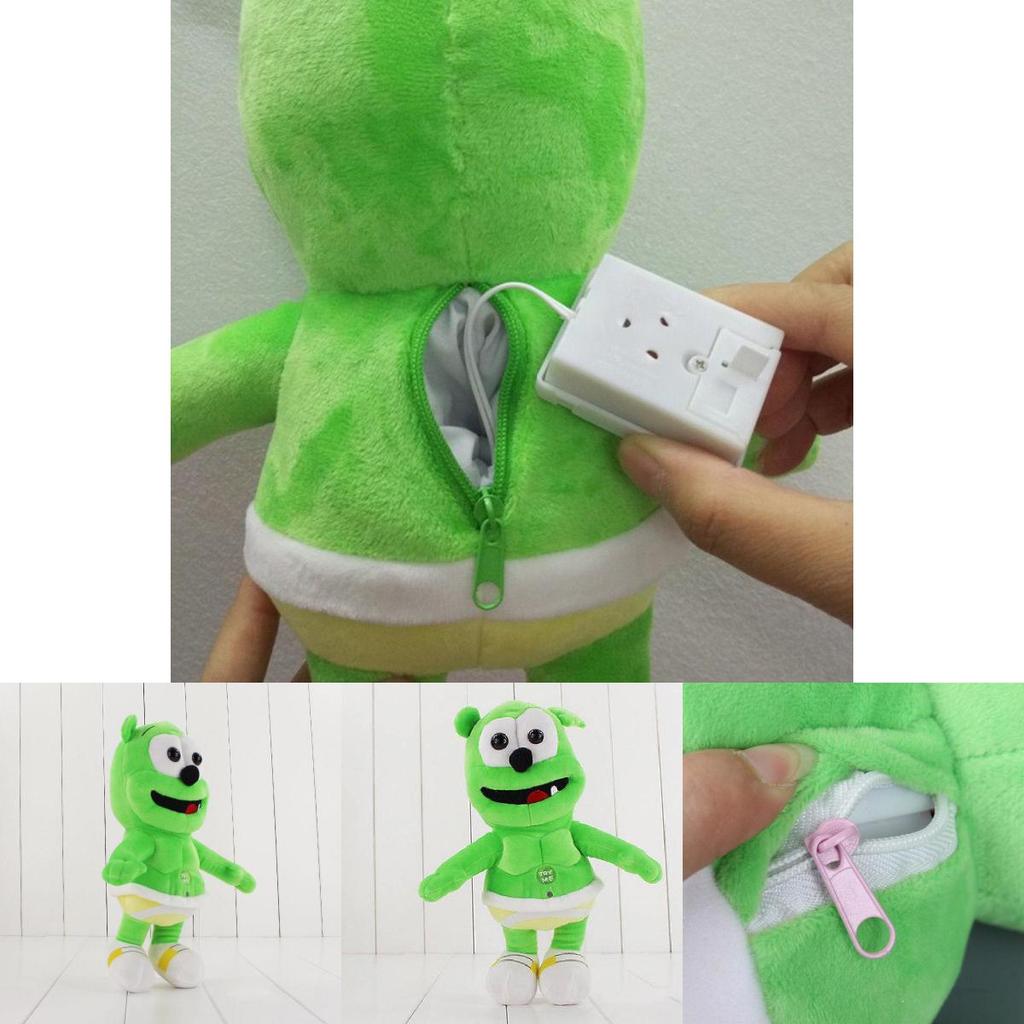 Delightful Green Gummy Bear Plush Soft Toy Cuddly Musical Teddy Bear Birthday Gift