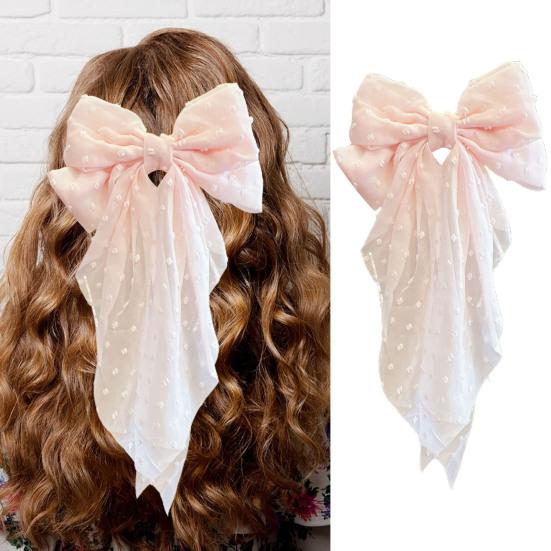 Лента с кисточкой, жаккардовый декор, весенняя заколка для волос, Нескользящая элегантная двойная большая бант, декор, заколка для волос для девочек, аксессуары для волос
