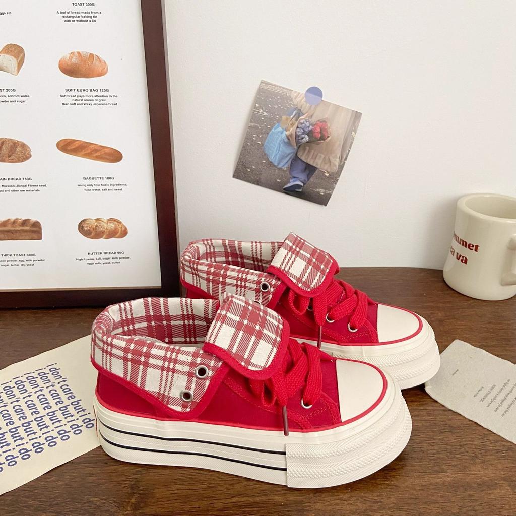 Клетчатые холщовые туфли два способа носить 22 новые осенние туфли нишевые кеды спорт