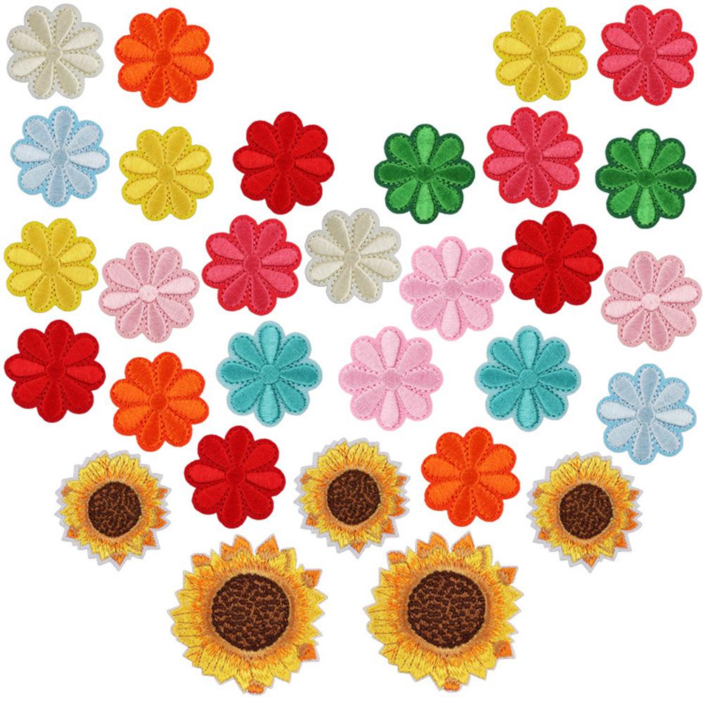 30 шт., железные наклейки, пришивные наклейки, смешанная вышивка, тканевые наклейки, декоративные аксессуары