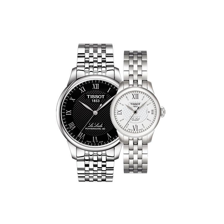 Tissot Коллекция Le Locle Автоматический механический механизм Унисекс Часы 25,3 мм Серебристый циферблат Стальной корпус часов T0064071105300+T41118333