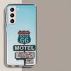 Чехол для телефона America Route 66 для Samsung Galaxy S25 Edge S24 S23 FE S21 S20 S10 Plus S22 S26 Ultra Чехол Прозрачные Чехлы ТПУ Capa She