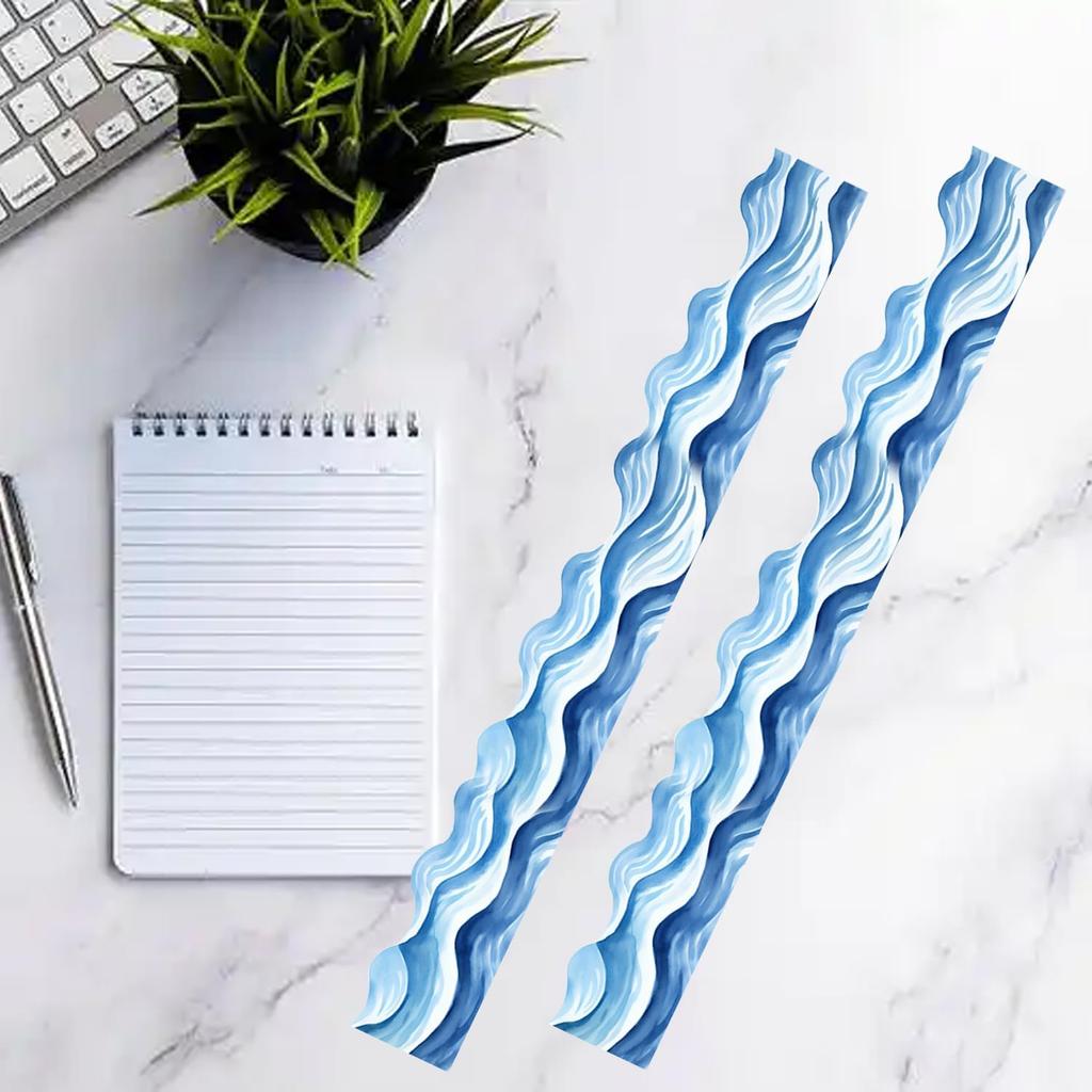 Бордюры для доски объявлений «Океанские волны», 3 x 11 дюймов, Летняя тема и Тема «Снова в школу», Декорации для вечеринки и класса, 30 шт.