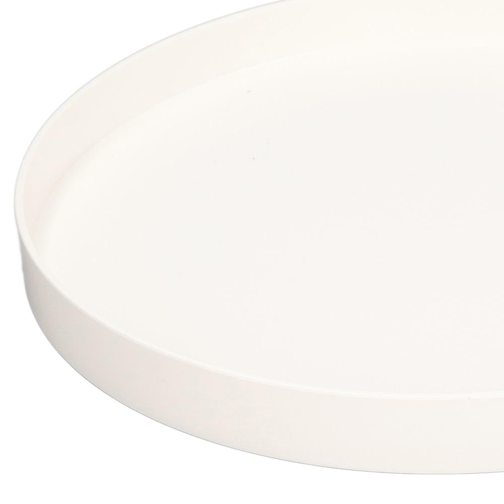 Serving Trays Round Jewelry Dish Simple White Trinket Dish Waterproof ABS Portable Storage Tray Bedroom Table