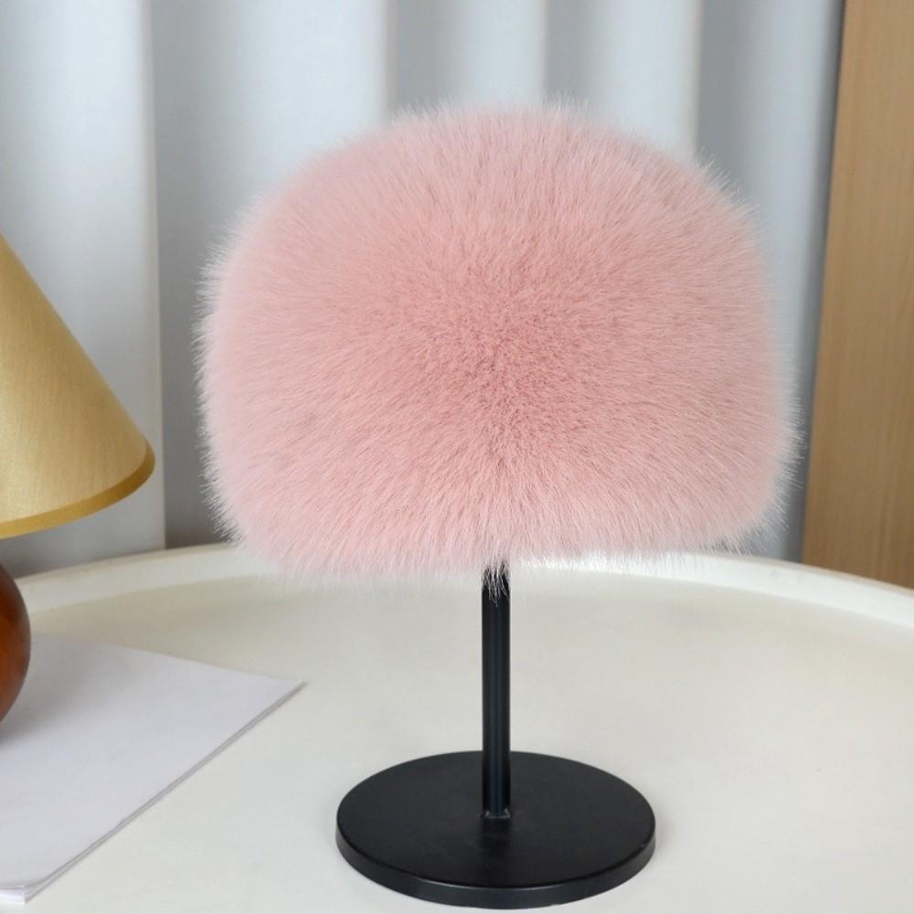 Fashion Fluffy Fur Bucket Hat Warm Ear Protection Fisherman Hat Soft Furry Snow Ski Cap Winter