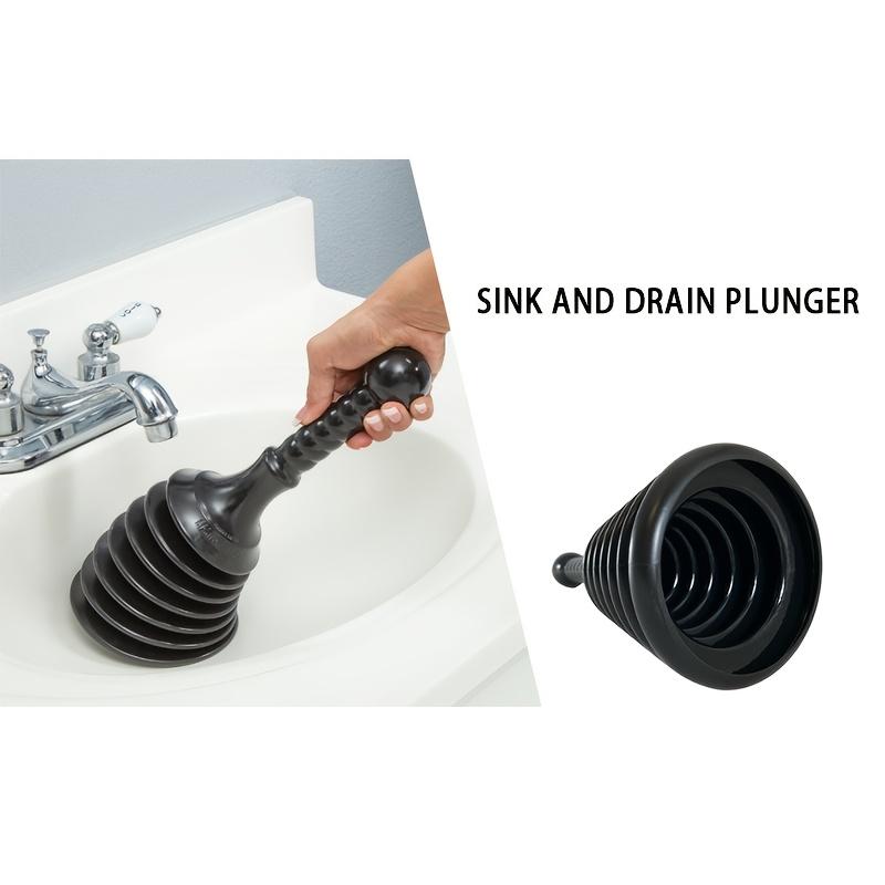 Rugged Sink and Drain Plunger | for Kitchen Sink, Bathroom Sink, Shower and Bathtub, Large Bellows for Commercial and Residential Use, Sewer Unclog
