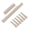 6 Pieces Guitar Bridge Pins, Saddle And Groove Replacement For Classic Acoustic Parts,