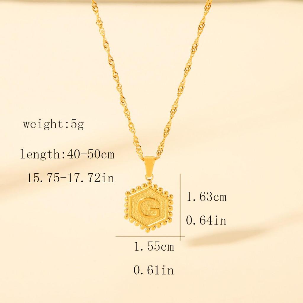Ожерелье из нержавеющей стали с гальваническим золотым покрытием, 26 букв - Модный кулон-инициал для цепочек для свитера