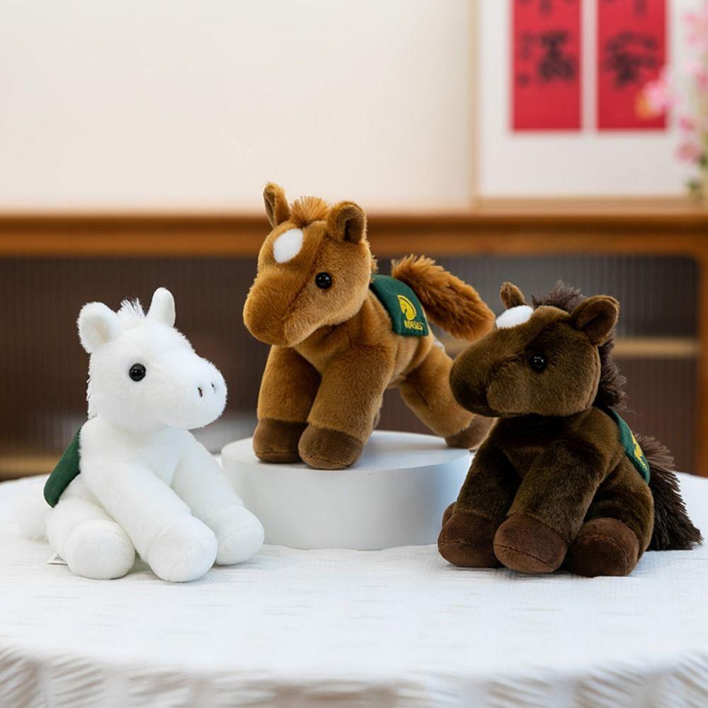 Simulation Horse Realistic Horse Stuffed Toy Stuffed Animal Horned Sheep Plush Toys  Children Toys