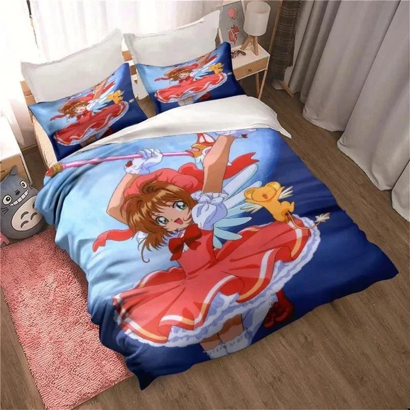 Cardcaptor Sakura Всесезонный двуспальный постельный комплект Набор одеяла Пододеяльник Двуспальный Кинг Пододеяльник Домашний текстиль