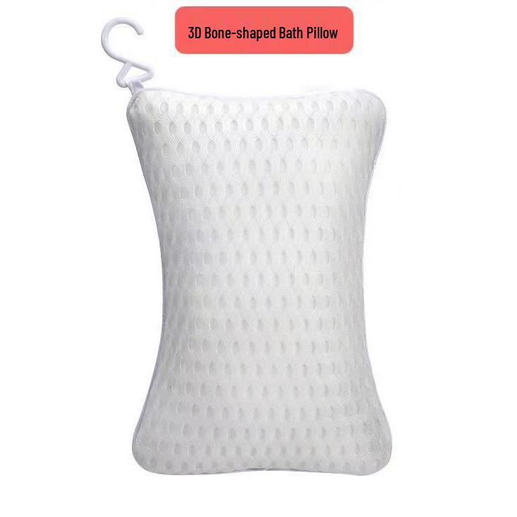 Подушка для ванны в форме кости с 3D-сеткой и присосками для поддержки головы и шеи