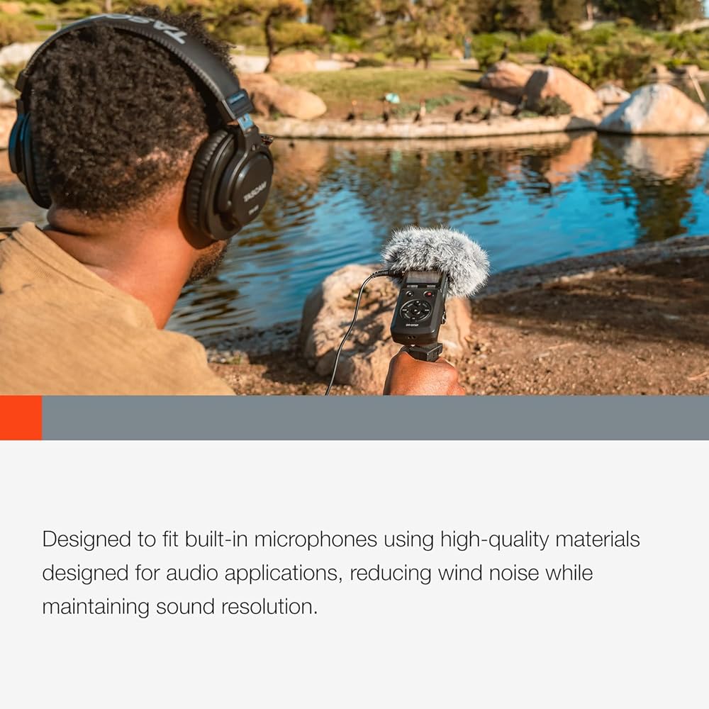 Ветрозащита TASCAM WS-86 для Portacapture/серии DR, Ветрозащитный экран для микрофона для полевой записи, портативных и ручных рекордеров