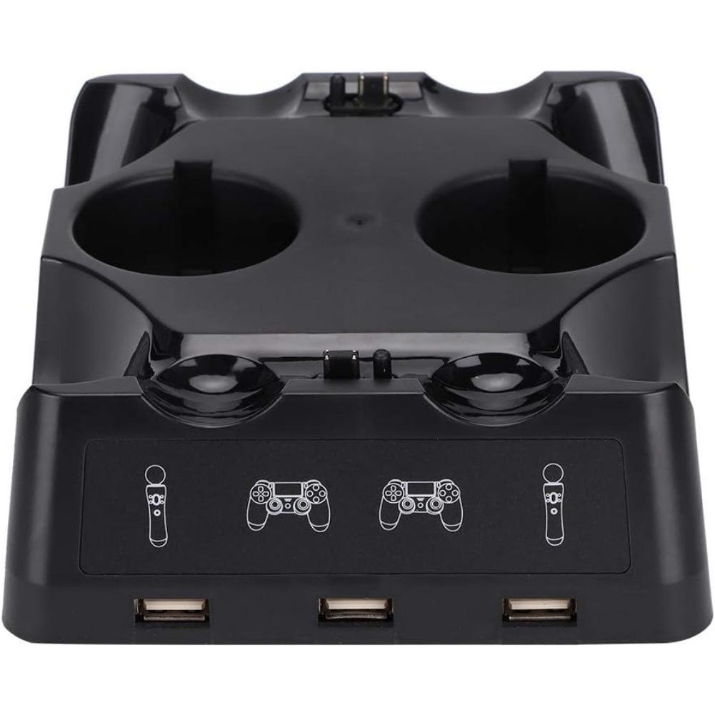 Зарядная станция для контроллера PS4, док-станция для быстрой зарядки контроллера движений PS4 VR Move со светодиодным индикатором, совместимая с PS4/PS4 Pro/PS4 Slim