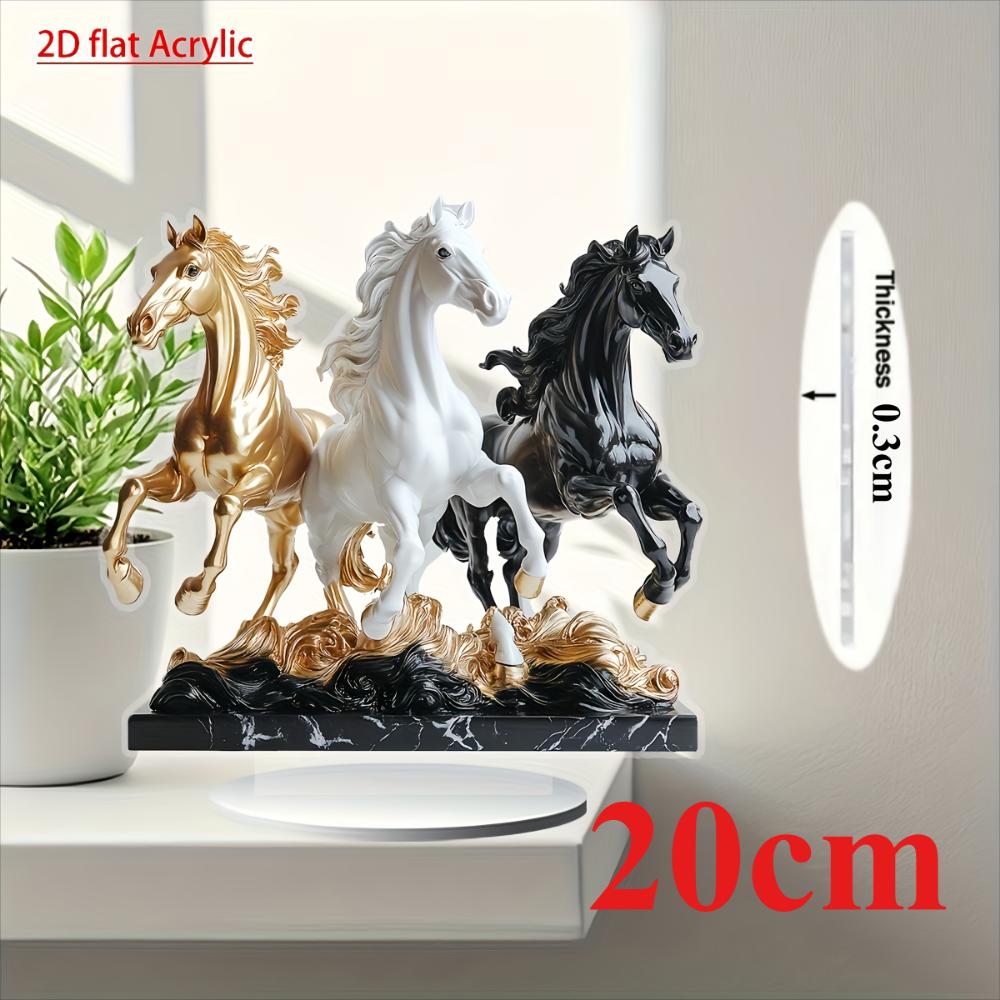 Элегантная хрустальная лошадь в богемном стиле, плоский акрил 2D, украшение для домашнего стола, подходит для гостиной, офиса, вечеринки, Рождества, Хэллоуина