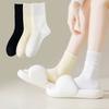 5 Pairs of Summer Thin, Medium-top, Anti-odor, White, Multi-layered Socks for Postpartum Women, Versatile for Spring and Autumn