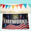 Letter Pattern Fireworks Flag Banner Fade Resistant Outdoor Decoration Gift