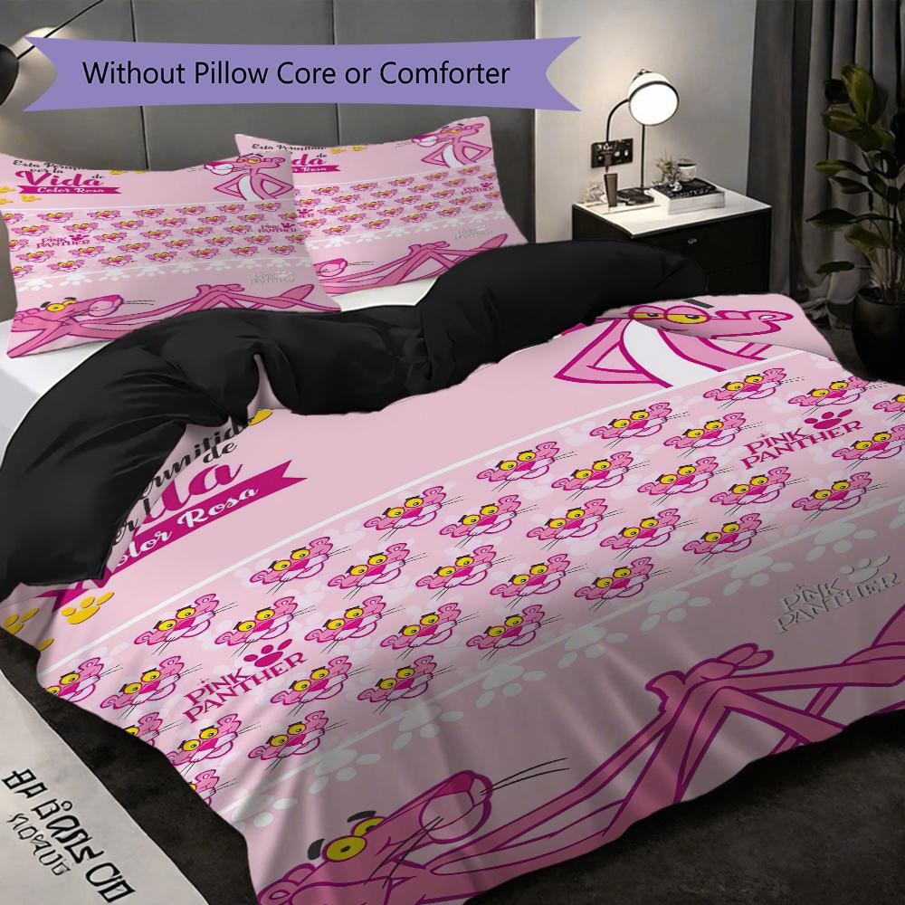 Vintage Pink Panther Most Poster Threepiece Set Without Core 1 Duvet Cover 2 Pillowcase Without Core Soft And Comfortable