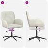 Swivel Chair 54 x 55 x 90 cm Cream Velvet