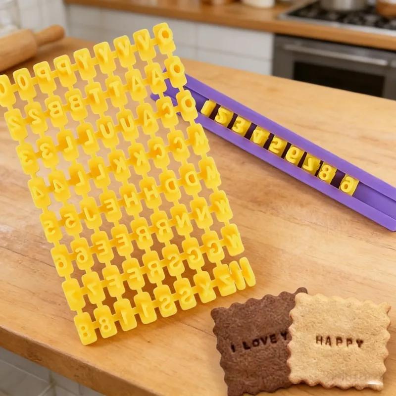 Форма-штамп для печенья с буквами, цифрами, алфавитом, тиснение, вырубка для печенья, инструмент для выпечки тортов, бытовые многоцелевые принадлежности