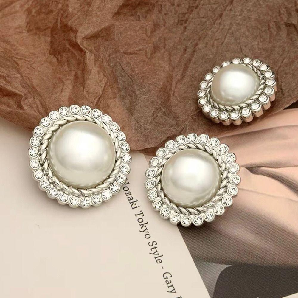 Handmade Needlework DIY Shiny Rhinestone Sewing Accessories Shirt Buttons Pearl Clothing Buttons