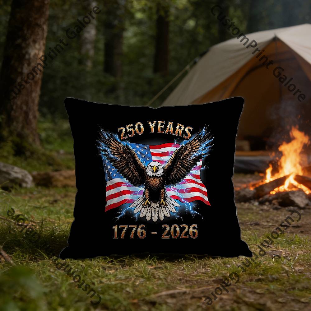 Semiquincentennial American 250 Square Throw Pillow Cover Multiple Sizes Soft for Sofa Bedroom Living Room Home Decorative
