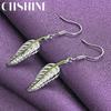 CHSHINE стерлингового серебра 925 пробы серьги с перьями очаровательные ювелирные изделия женские вечерние модные серьги