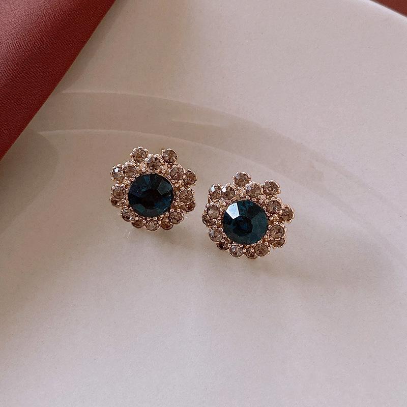 Инкрустированное бриллиантами колье-цветок и ретро-браслет, серьги - набор, европейский и американский стиль, цепочка для ключиц, ювелирные изделия высокого класса