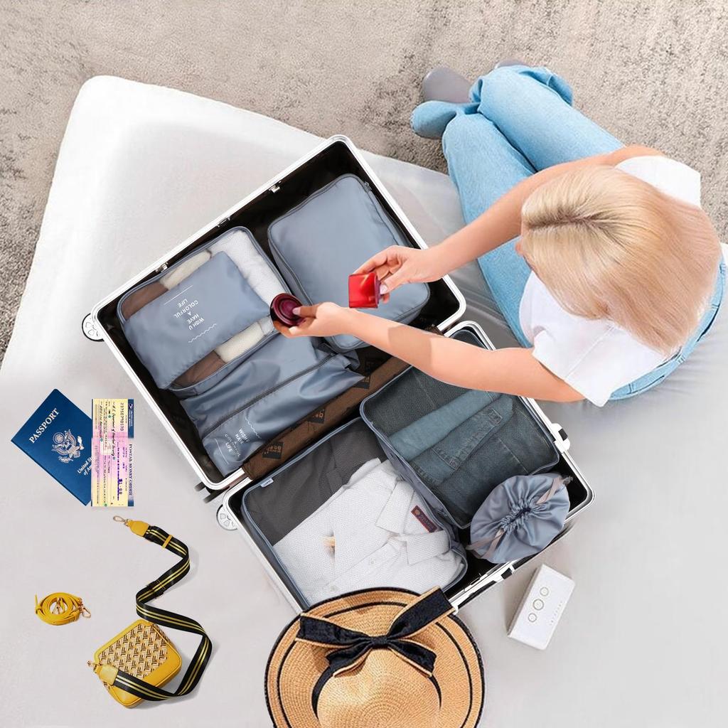 Toplive Дорожный чехол Дорожный Удобный Дорожный Большой Бизнес Удобный Заграничный Удобный Комфортный Предмет Дорожные товары Набор из 7 предметов, Чехол, Путешествие,