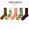 Men and Women Couples Socks Stockings Medium Tube Spring Trend Oil Painting