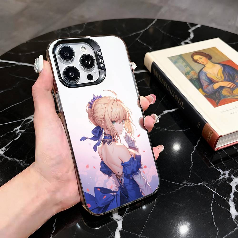 Чехол для телефона Fate Z-zero Stay Night крутой S-Saber Для iPhone 17,16,15,14,13,12,11 Plus,Pro Max,Цветной Посеребренный Внутренний Чехол