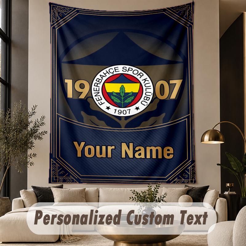 Custom Text Tapestry Fenerbahçe FC Print Wall Tapestry Indoor Living Room Wall Decor