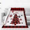 Рождественский плед Мягкий клетчатый Олень Елка Снежинка Принт Фланелевый плед Все сезоны для дивана Кровать Комнатный декор