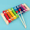 Kids Musical Instrument Wooden Xylophone Twisting Worm Rainbow Tower Clock Shape