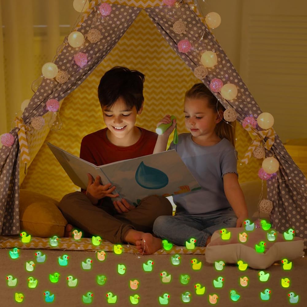 200/100/50Pcs Luminous Mini Ducks Moss Microlandscape Miniature Duck Figurines Fairy Garden Access Home Decor Glow In The Dark
