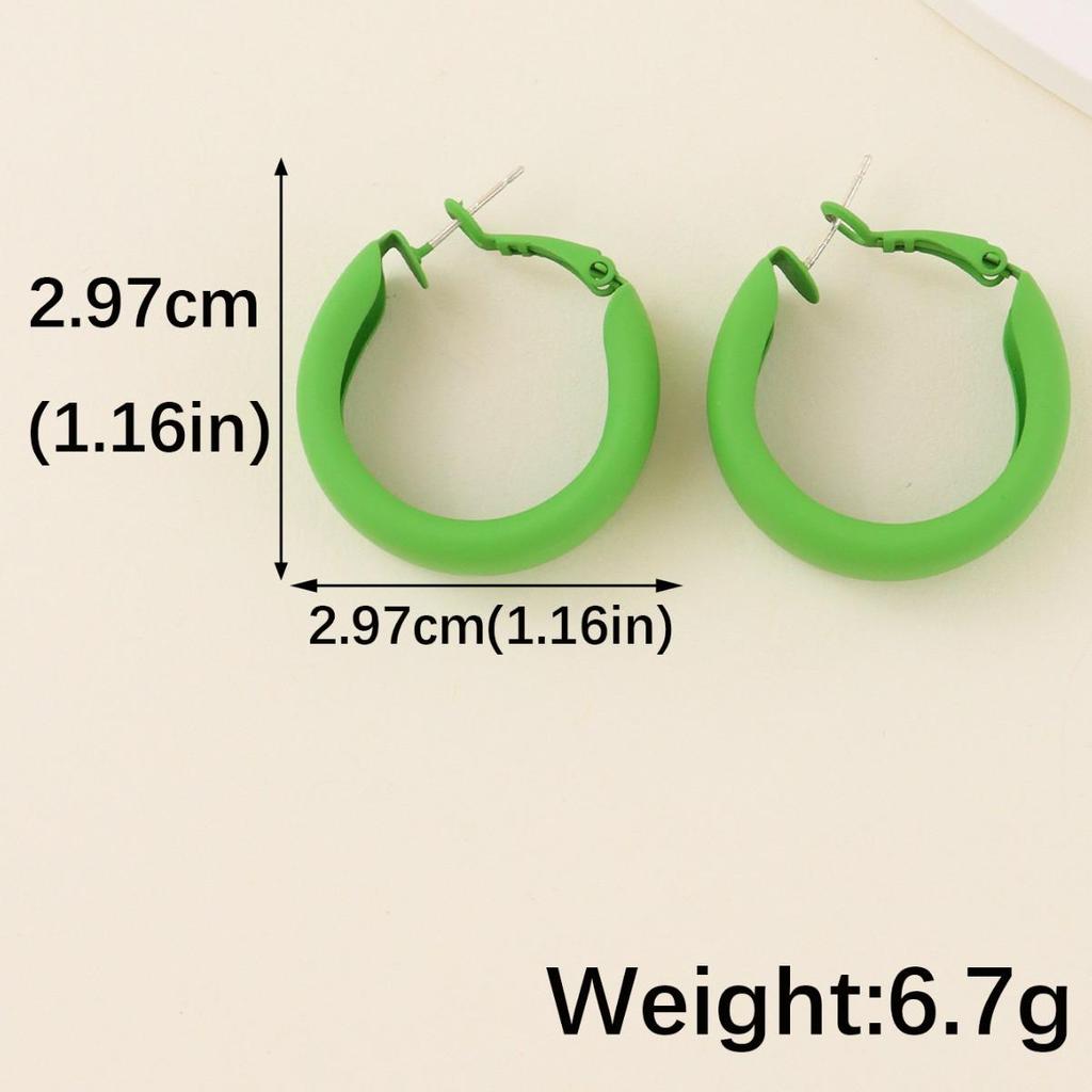 Vibrant C-Shaped Candy Color Hoop Earrings: Trendy, Cute, and Fashionable for Women