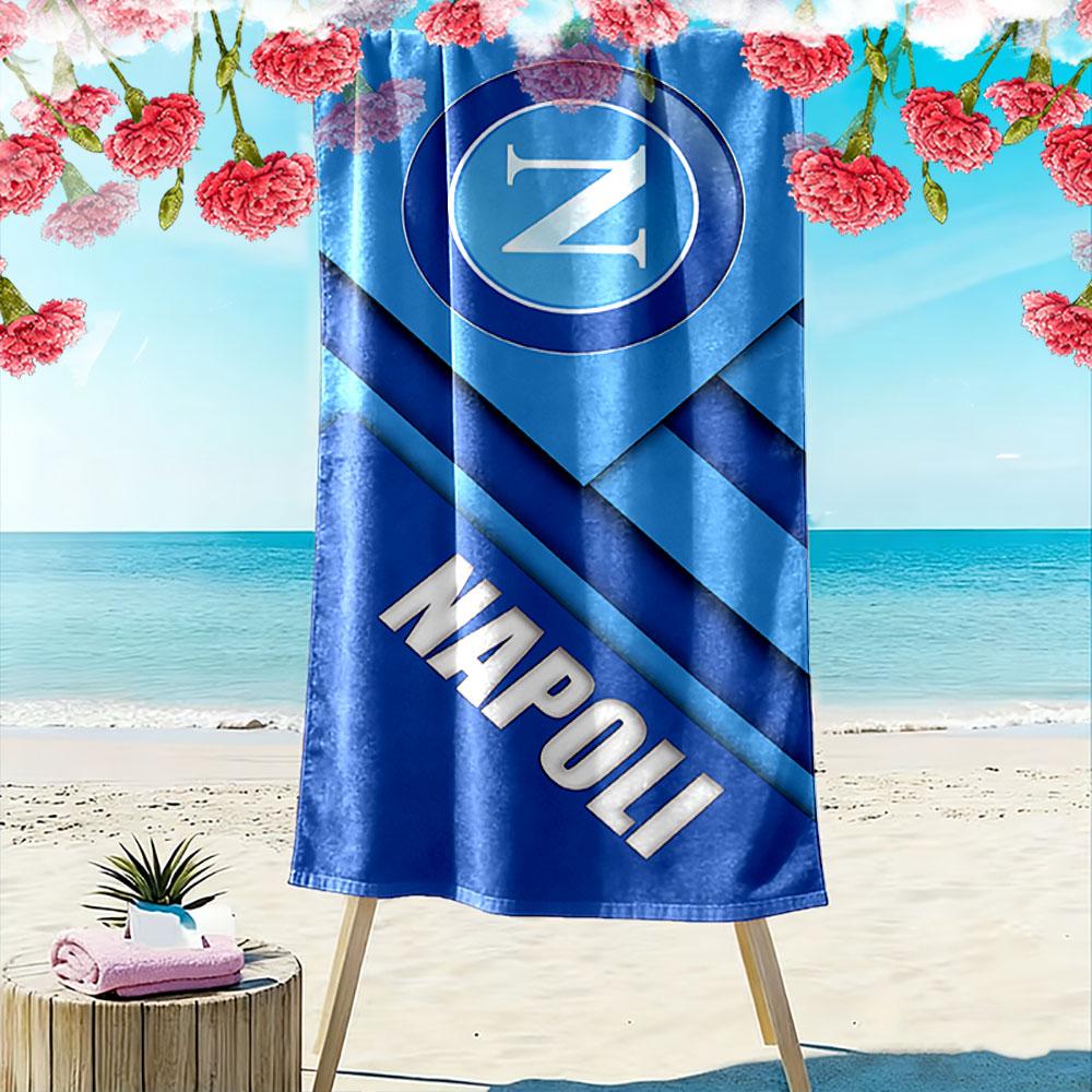 Огромное пляжное полотенце с эмблемой SSC Napoli, быстросохнущая микрофибра, мягкое, впитывающее, для пляжа, бассейна, отпуска, подарок футбольному фанату