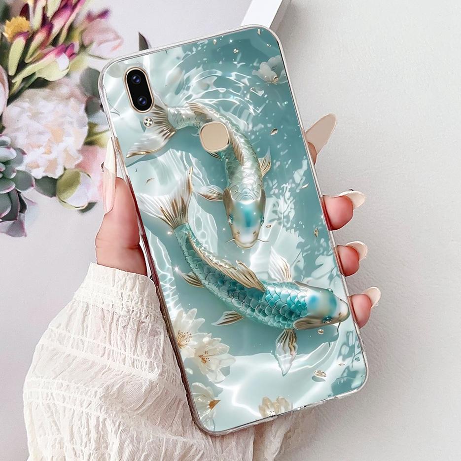 Чехол для Vivo V9 Youth 1727 1726 Милый Чехол с Рисунком Сердечка Мягкий Тонкий Чехол для Телефона Для Vivo Y85 Y89 V 9 Youth VivoV9 6GB Fundas