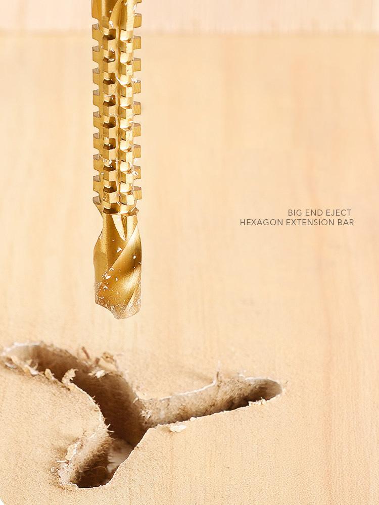 Serrated Rotary Slotting Drill Bit Set Multifunctional Wood Metal Plastic Cutting Grooving Spiral Saw Woodworking Tools