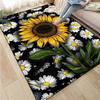 Rose Sunflower Daisy Peach Blossom Carpet Mat Colorful Flower Area Decorative Rugs for Room