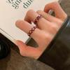 Red Oil Drop Flower Cherry Open Ring Women'S Niche Design Sense Light Luxury Elegant Fashion Versatile Ring Ring