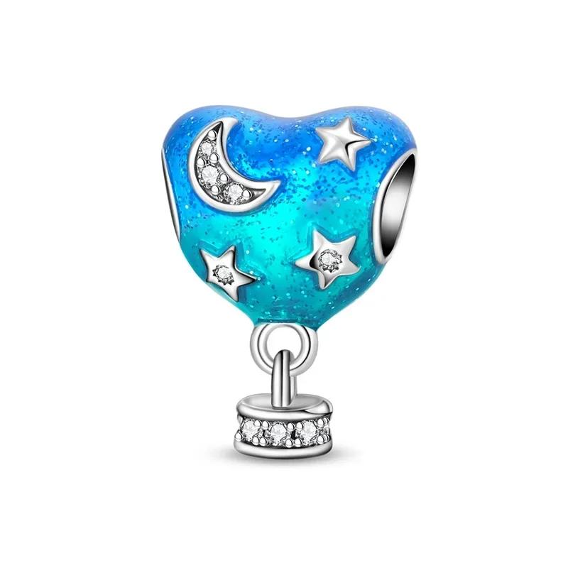 Оригинальные медные шармы «Синяя звезда», цветы, бабочки, сердца, бусины-медузы для ожерелья, браслета «сделай сам», подарок, ювелирные изделия